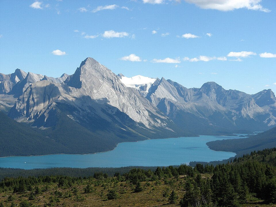 Maligne Lake and Bald Hills in Jasper National Park